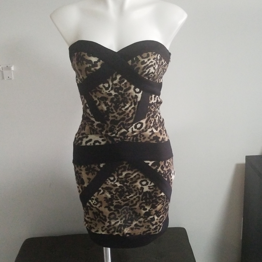 Black and brown leopard dress